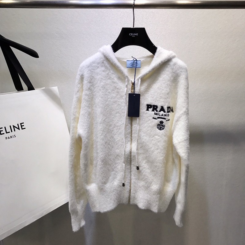 新作！プラダ パーカー コピー★カシミアとシャーリングパーカー★ pum50959通販