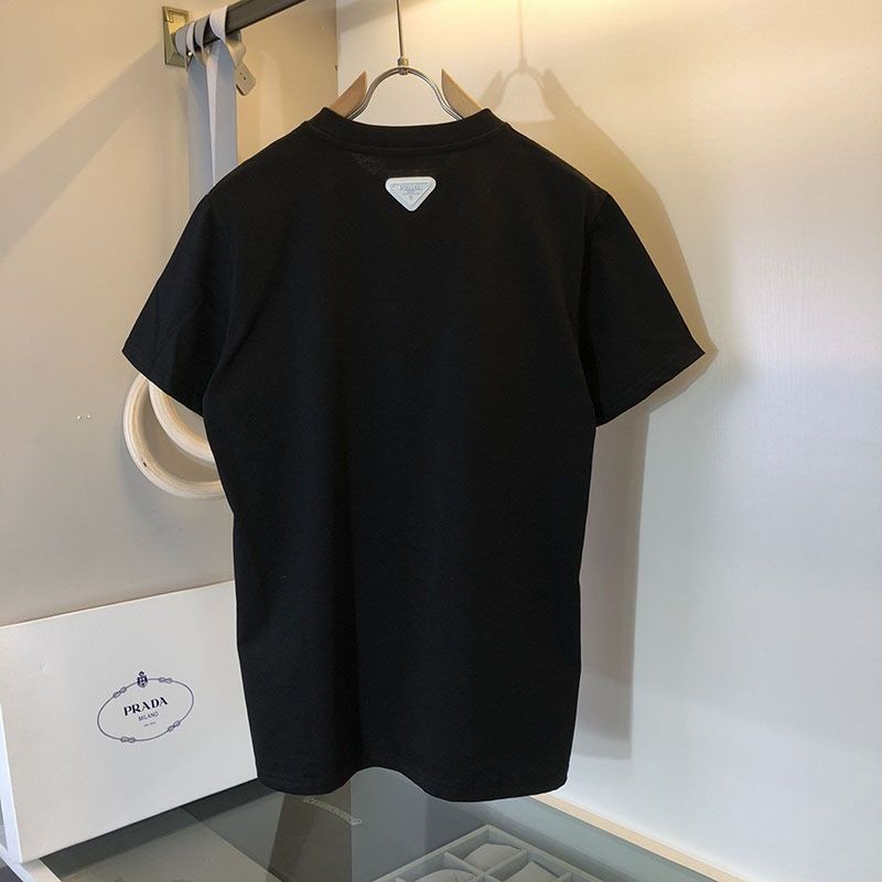 稀少プラダ 偽物 ロゴ コットンTシャツ pup96231通販