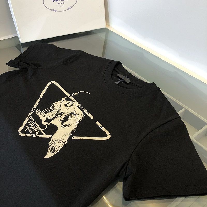 稀少プラダ 偽物 ロゴ コットンTシャツ pup96231激安送料無料