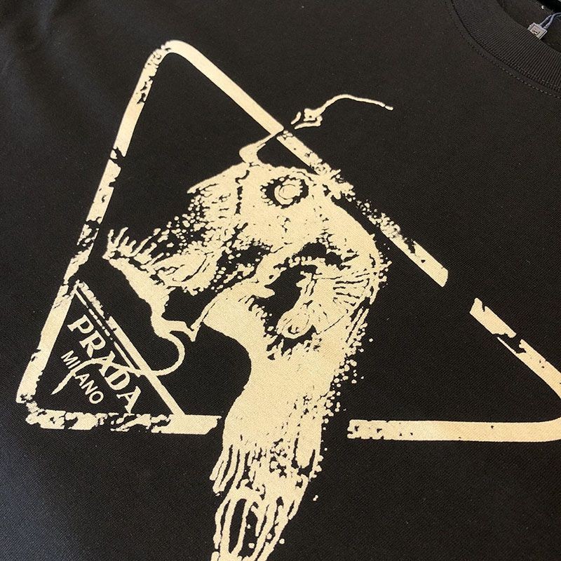 稀少プラダ 偽物 ロゴ コットンTシャツ pup96231人気