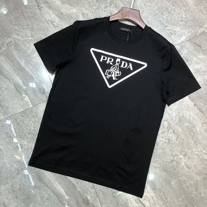 稀少プラダ ロゴ コットンTシャツ 偽物 2色 pus93005代引きを販売