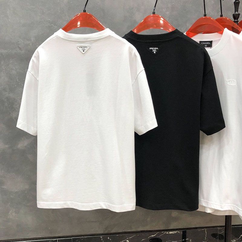 希少色プラダ プリントコットンTシャツ コピー 2色 puu55816100%安全に到着