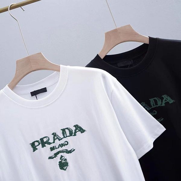 すぐ届プラダ シンプル 刺繍ロゴ コットン Ｔシャツ コピー 2色 puu61170通販