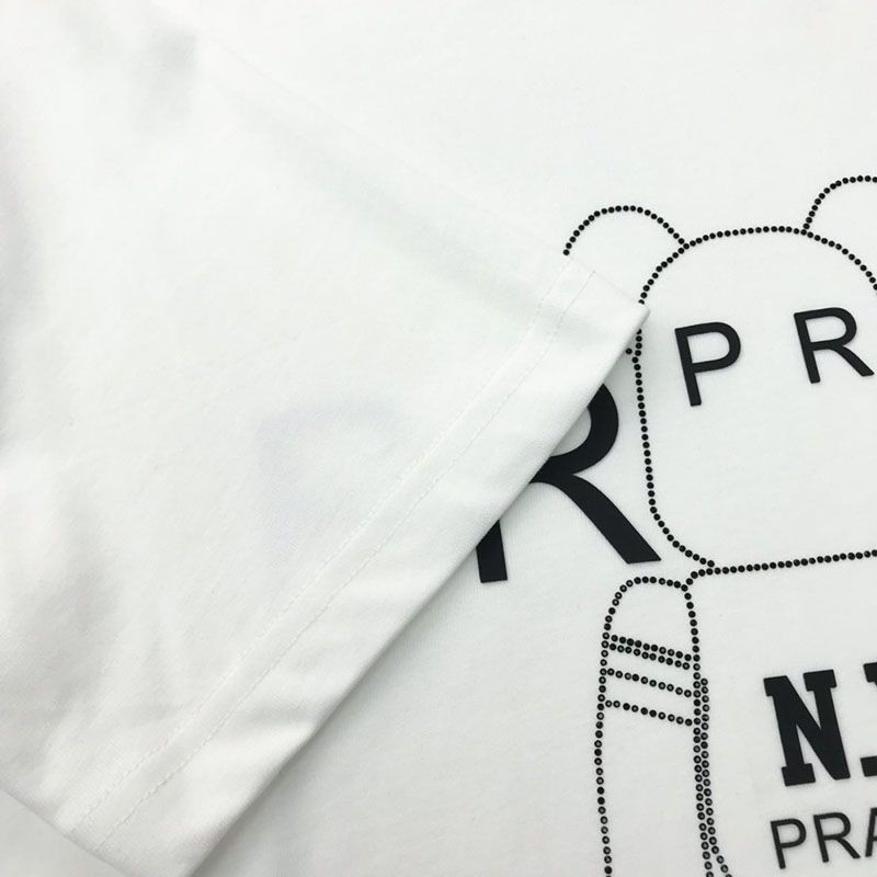 累積売上総額第１位！プラダ ロゴ コットンTシャツ コピー ホワイト puv92030最高級