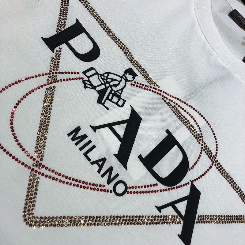 春夏新作プラダ ロゴ コットンTシャツ コピー 2色 puw68086激安送料無料