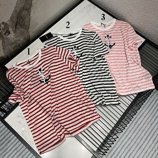 可愛いサンローラン★ ストライプ柄コットンTシャツ 偽物 3色 Say43790