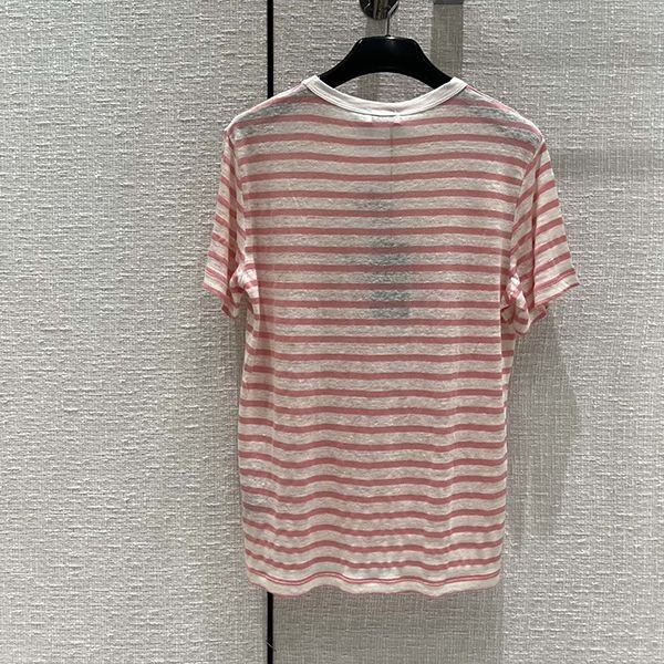 可愛いサンローラン★ ストライプ柄コットンTシャツ 偽物 3色 Say43790人気