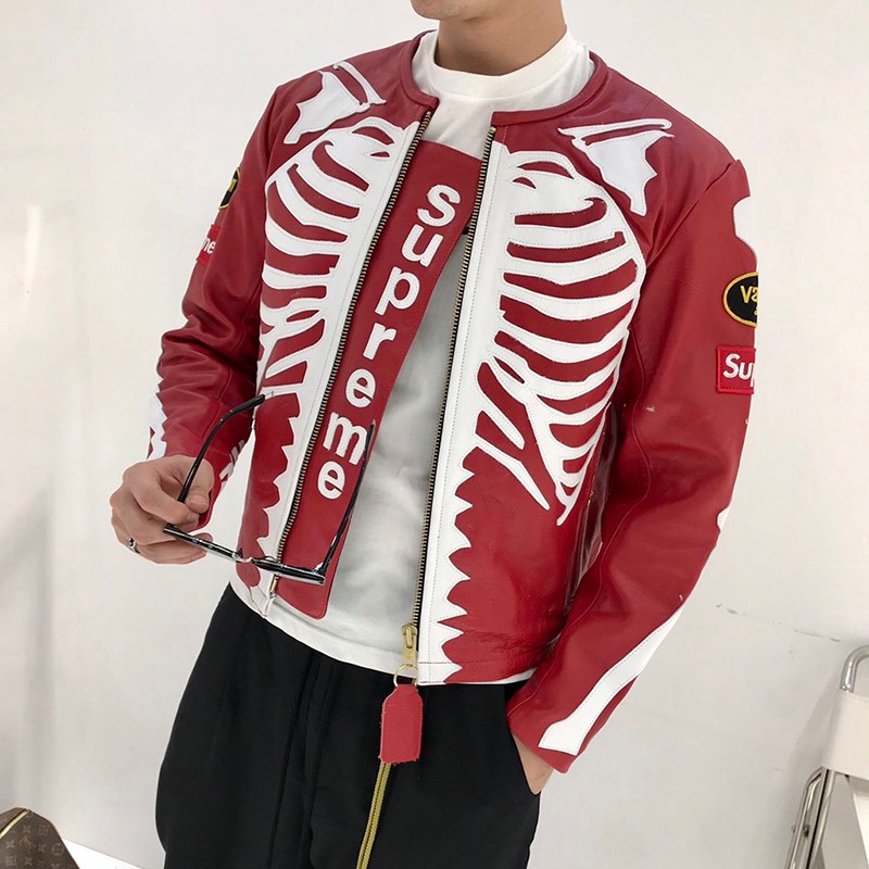 21AW新作シュプリーム コピー 革のジャケット  Vanson Leather Bones Jacket She85383