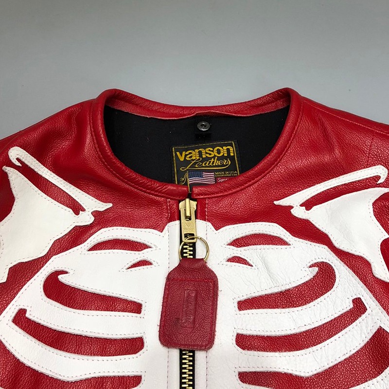 21AW新作シュプリーム コピー 革のジャケット  Vanson Leather Bones Jacket She85383人気