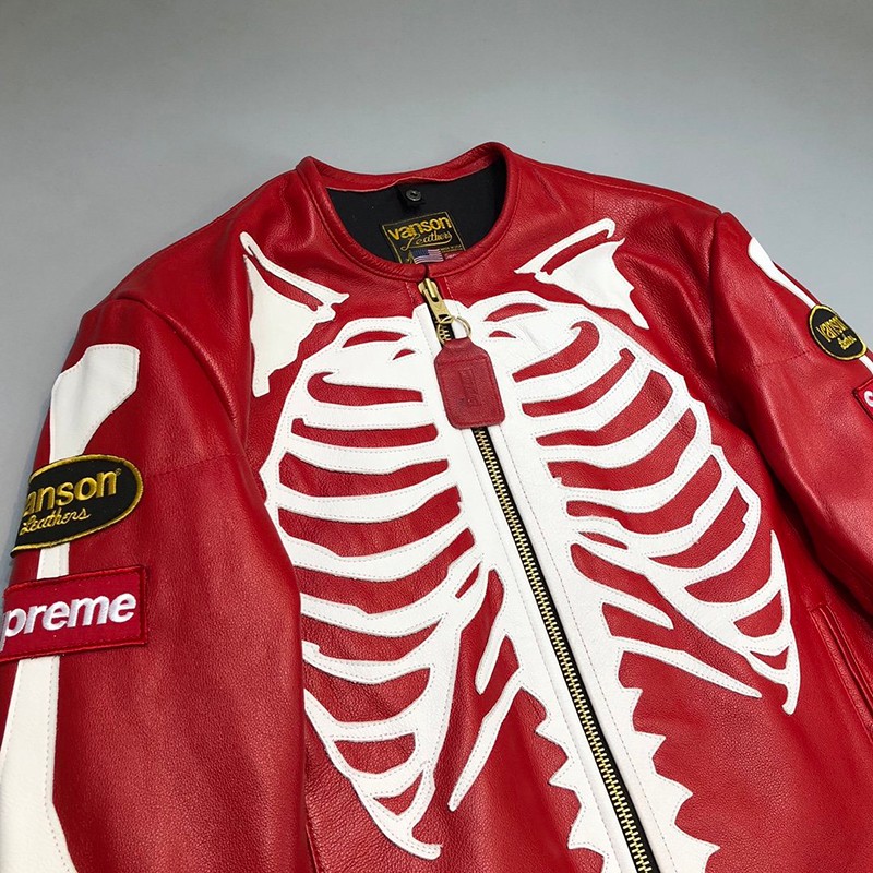 21AW新作シュプリーム コピー 革のジャケット  Vanson Leather Bones Jacket She85383N級品