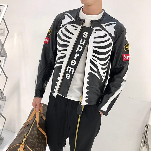 春もの新作シュプリーム コピー 革のジャケット  Vanson Leather Bones Jacket Shg54235代引きを販売
