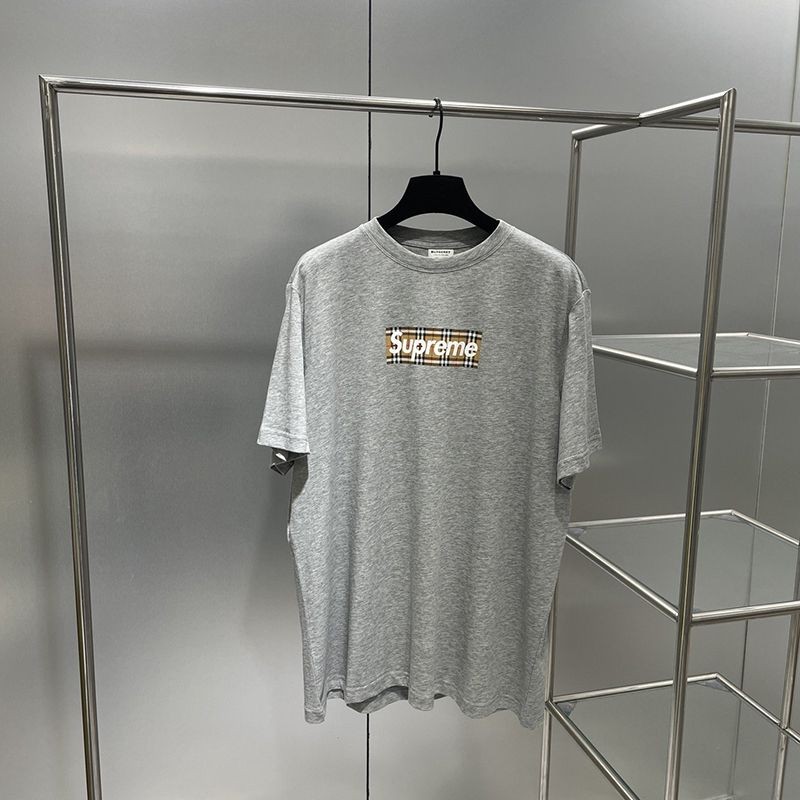 春夏新作 コラボ シュプリーム × バーバリー ボックスロゴTシャツ パロディ Shv76947人気