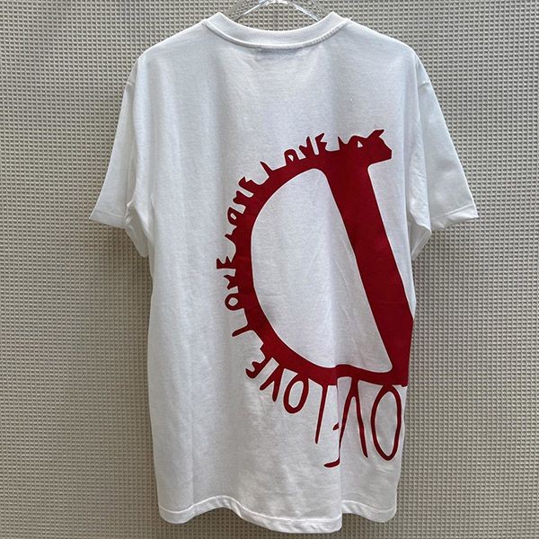 可愛いヴァレンティノ コピー LOVE Vロゴ コットン 半袖 Tシャツ Vun15448N級品