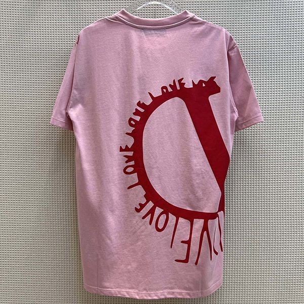 ヴァレンティノ 偽物 LOVE Vロゴ コットン 半袖 Tシャツ Vun68592代引きを販売
