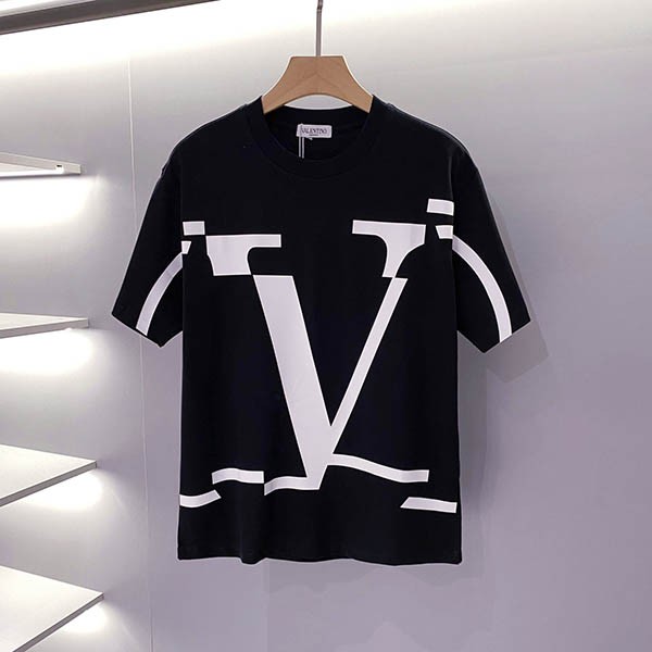 ヴァレンティノ Tシャツ 偽物 VLTN コットンロゴ Tシャツ 2色 Vut28423高い品質