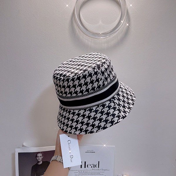 日本未入荷 ディオール 30MONTAIGNE 千鳥格子 偽物 ロゴ ハット det84868N級品