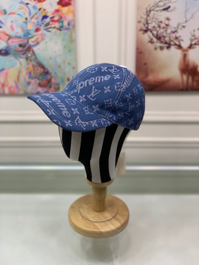 希少色シュプリーム ヴィトン キャップ コピー Perforated Camp Cap navy 2色 vub13408通販