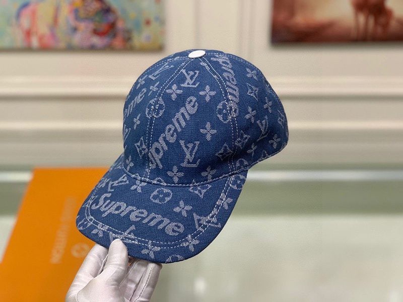 希少色シュプリーム ヴィトン キャップ コピー Perforated Camp Cap navy 2色 vub13408高い品質