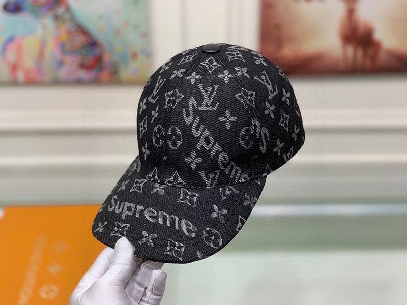 希少色シュプリーム ヴィトン キャップ コピー Perforated Camp Cap navy 2色 vub13408品質保証