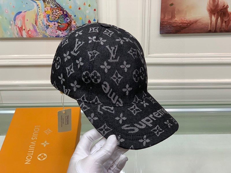 希少色シュプリーム ヴィトン キャップ コピー Perforated Camp Cap navy 2色 vub13408100%安全に到着