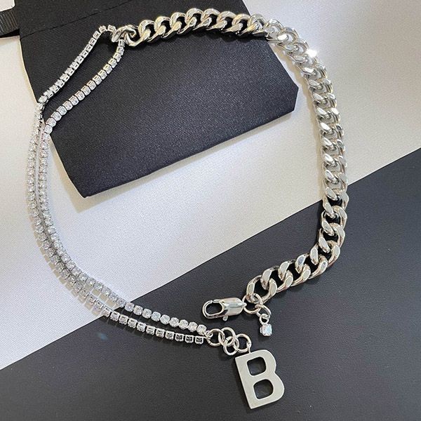 日本未入荷バレンシアガ Bロゴ シルバー チェーン ネックレス 偽物 bag43171激安送料無料
