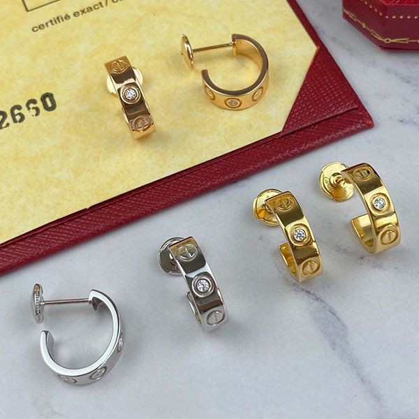 超話題!カルティエ☆ピアス LOVE フープタイプ コピー 3色 kas24800人気
