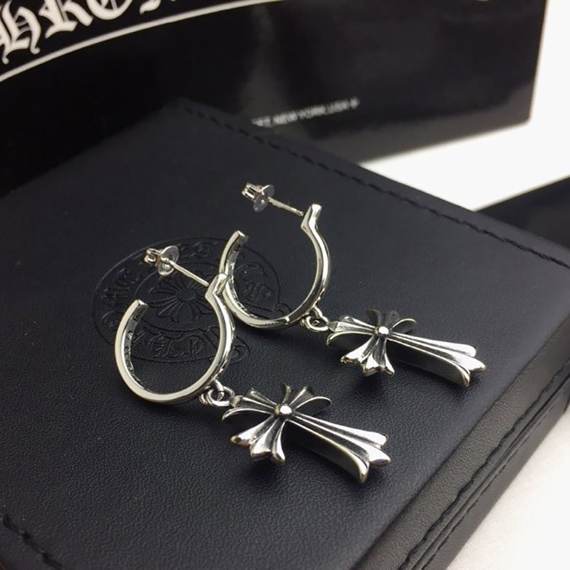 ☆超人気☆ クロムハーツ ピアス コピー CROSS HOOP クロス フープ イヤリング Kud76446高い品質