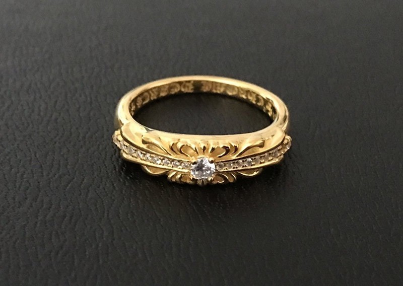 定番クロムハーツ フローラル 22kGold ダイアモンド ゴールド リング コピー 偽物 Kue61439激安送料無料