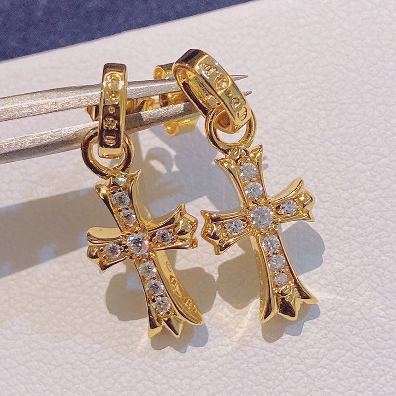 【限定カラー】クロムハーツ ピアス コピー インボイス BABYFAT 22k ダイア ゴールド Kux60897高い品質