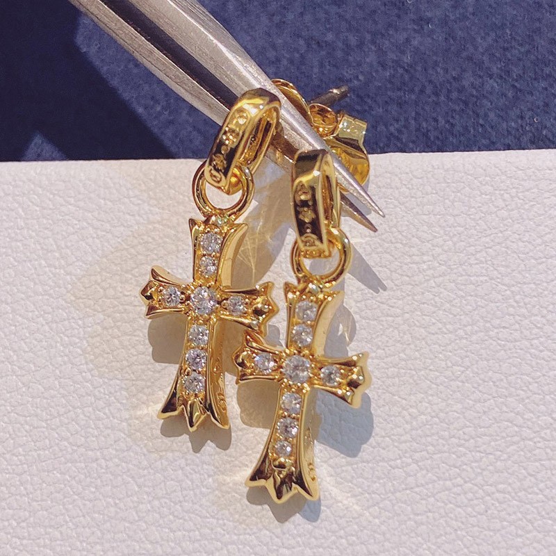 【限定カラー】クロムハーツ ピアス コピー インボイス BABYFAT 22k ダイア ゴールド Kux60897人気