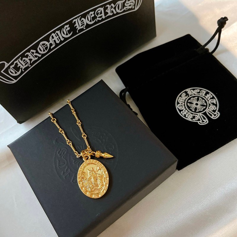 定番 【クロムハーツ ネックレス コピー】エンジェル 22K セーフティピン ゴールド Kuz62881N級品