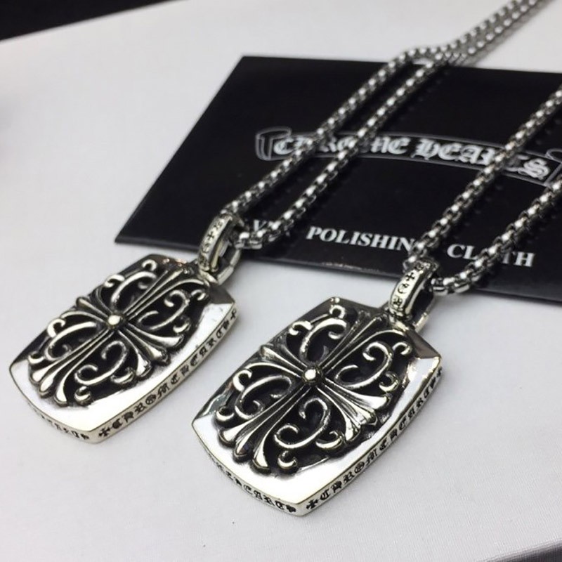 人気No1 【クロムハーツ ネックレス コピー】CHクロス ダガードッグタグ シルバー Kuz80915N級品