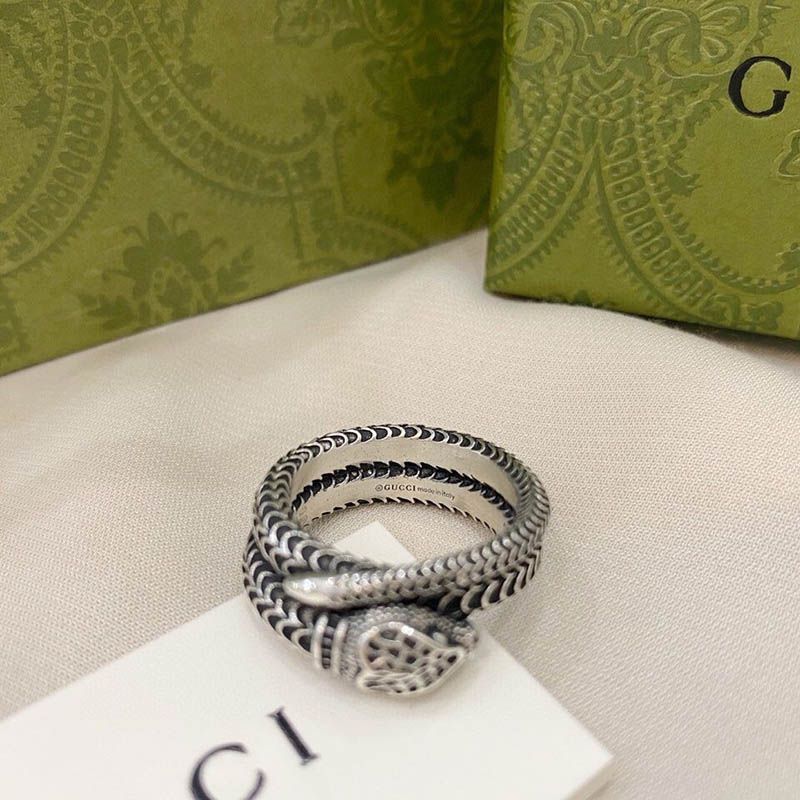 稀少 グッチ Garden silver snake スネーク リング 偽物 guy49069人気