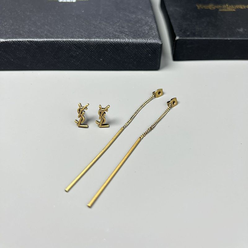 国内発送サンローラン YSLスレッダー オピウム ロゴ ピアス コピー Saa25670最高級