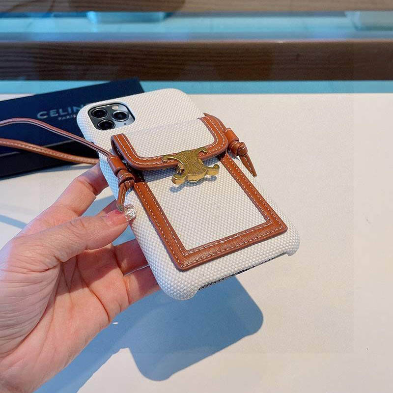☆超人気☆セリーヌ☆iPhone12/13 pro ケース コピー♪ストラップ付き Cek61745N級品