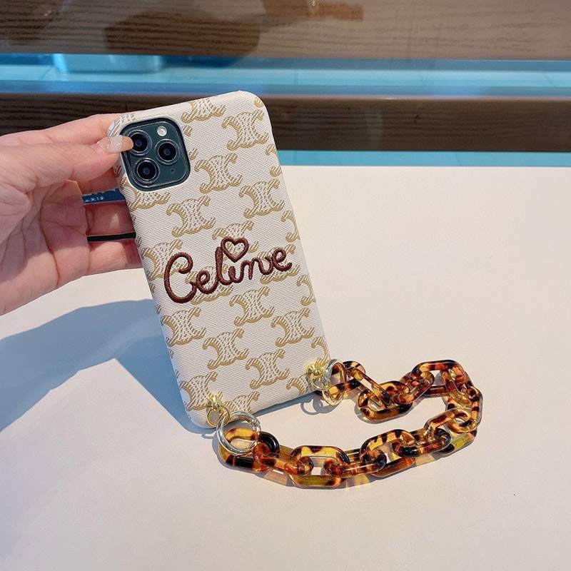 一目惚れ♪セリーヌ コピー☆トリオンフ チェーン付き iPhone12/13 pro ケース Cel75519N級品