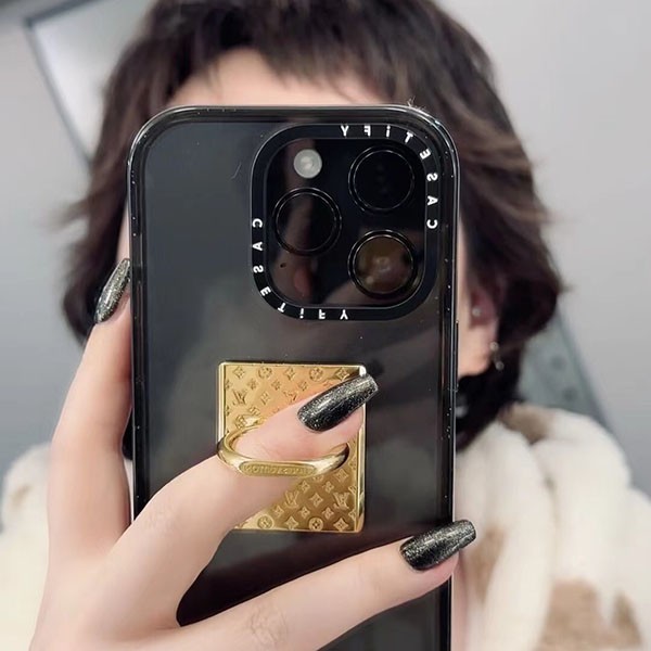 完売必至 ルイヴィトン 偽物 ゴールドロゴ アイフォン スマホバンカーリング M64868最高級