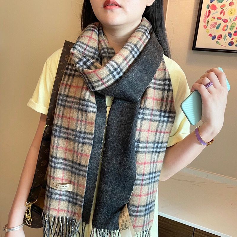 21-22AWバーバリー リバーシブル チェック カシミアスカーフ コピー Bad39870代引きを販売