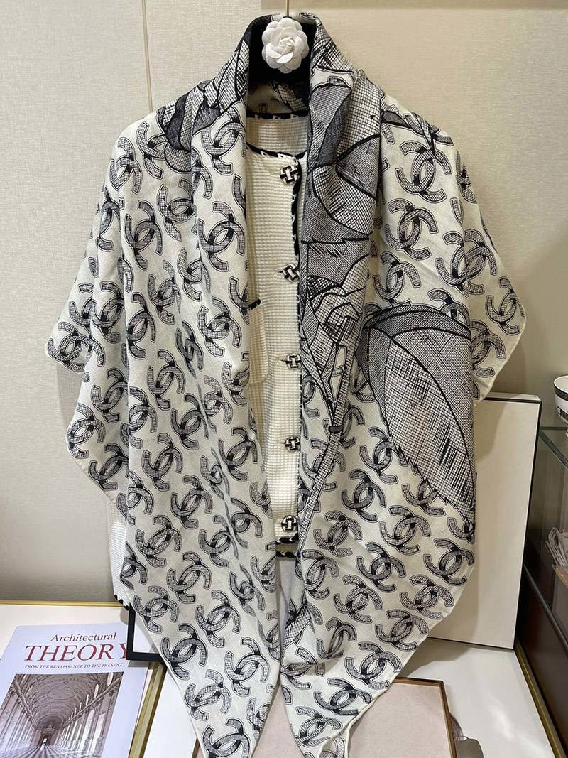 可愛い シャネル カシミヤ・シルク スカーフ コピー・ストール shi62740N級品