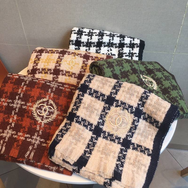 21-22AW シャネル★肌触り最高なフリンジカシミヤストール shz11332代引きを販売