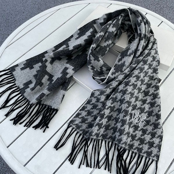 ☆超人気☆ディオール 偽物 千鳥格子 カシミア マフラー deg32262N級品