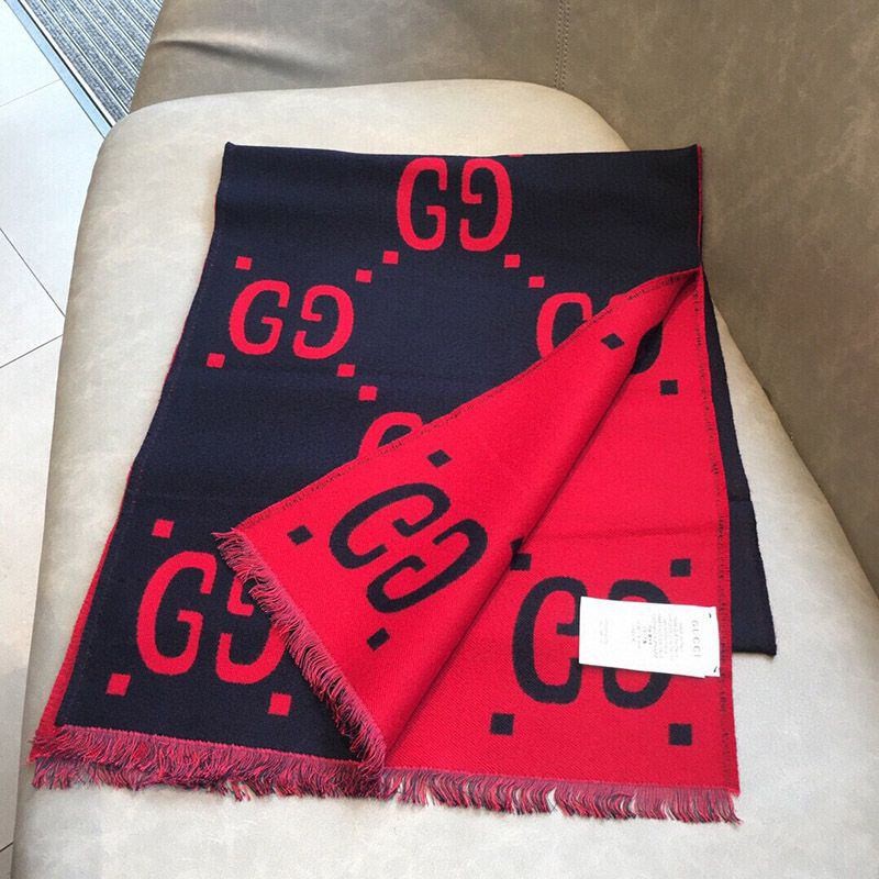 超希少！グッチ★GGウール ラメ ジャカード スカーフ/マフラー guj67361高い品質