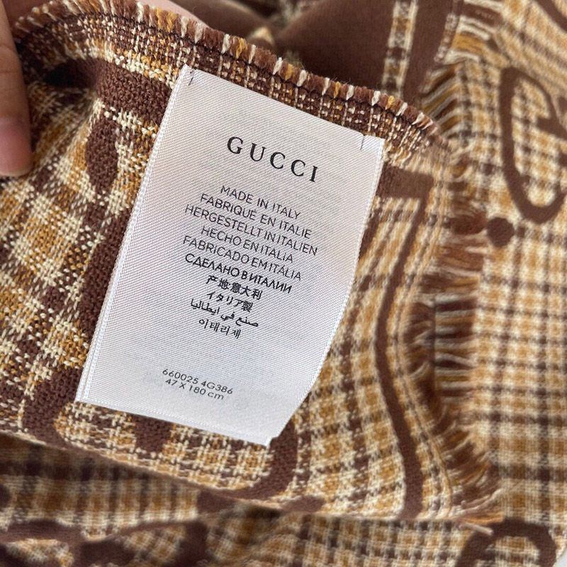21-22AW グッチ★GGウール ラメ ジャカード スカーフ/マフラー gul09827最高級
