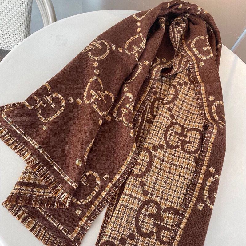 21-22AW グッチ★GGウール ラメ ジャカード スカーフ/マフラー gul09827代引きを販売