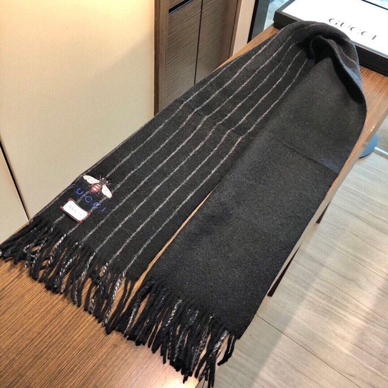 定番 グッチ 男女OK!GGマーク ストライプ ウールマフラー guq35149激安送料無料