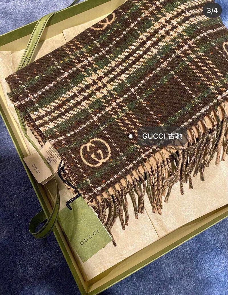 目を惹くカラー グッチ チェック カシミヤ スカーフ gus90494激安送料無料