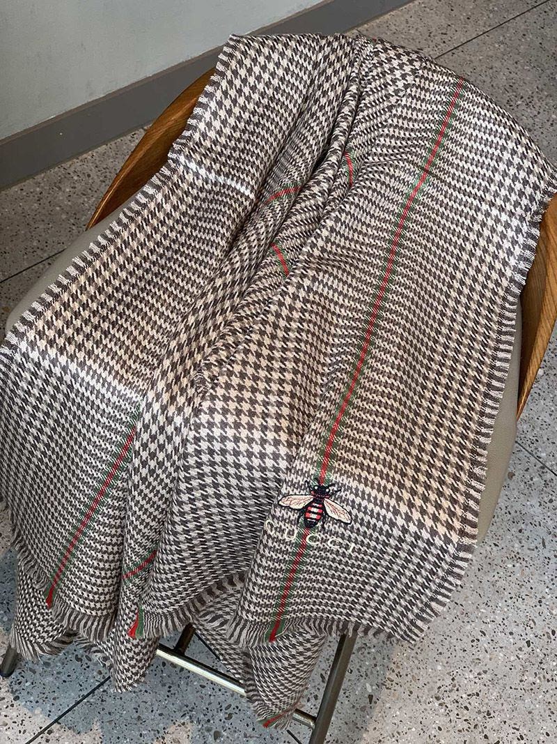 人気No1 グッチ 千鳥柄 コピー カシミヤスカーフ gut16749高い品質