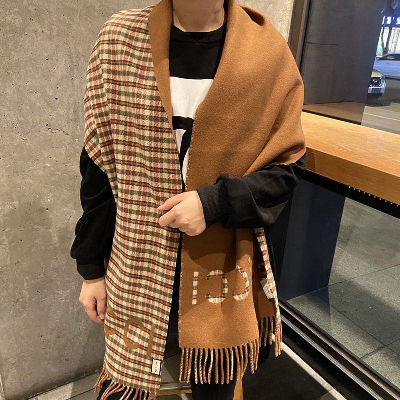 完売必至 グッチ チェック カシミヤ コピー スカーフ gux70461N級品