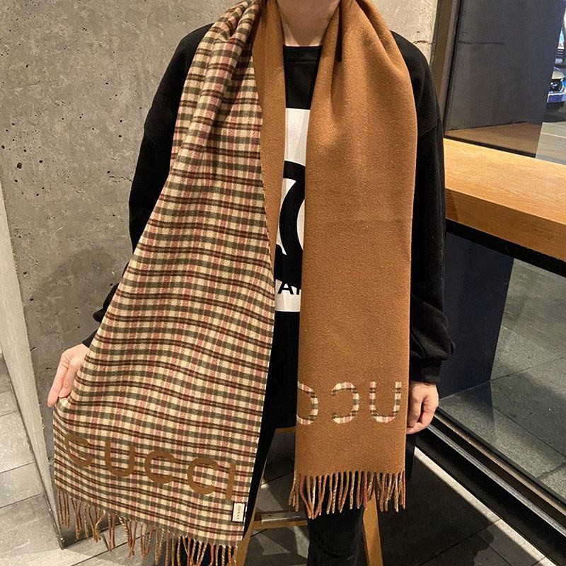 完売必至 グッチ チェック カシミヤ コピー スカーフ gux70461代引きを販売