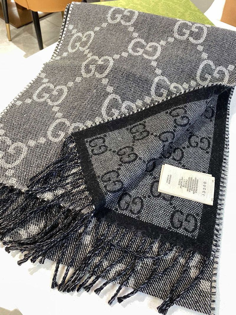 超話題! グッチ★GGウール ラメ ジャカード 偽物 スカーフ/マフラー gux76972高い品質